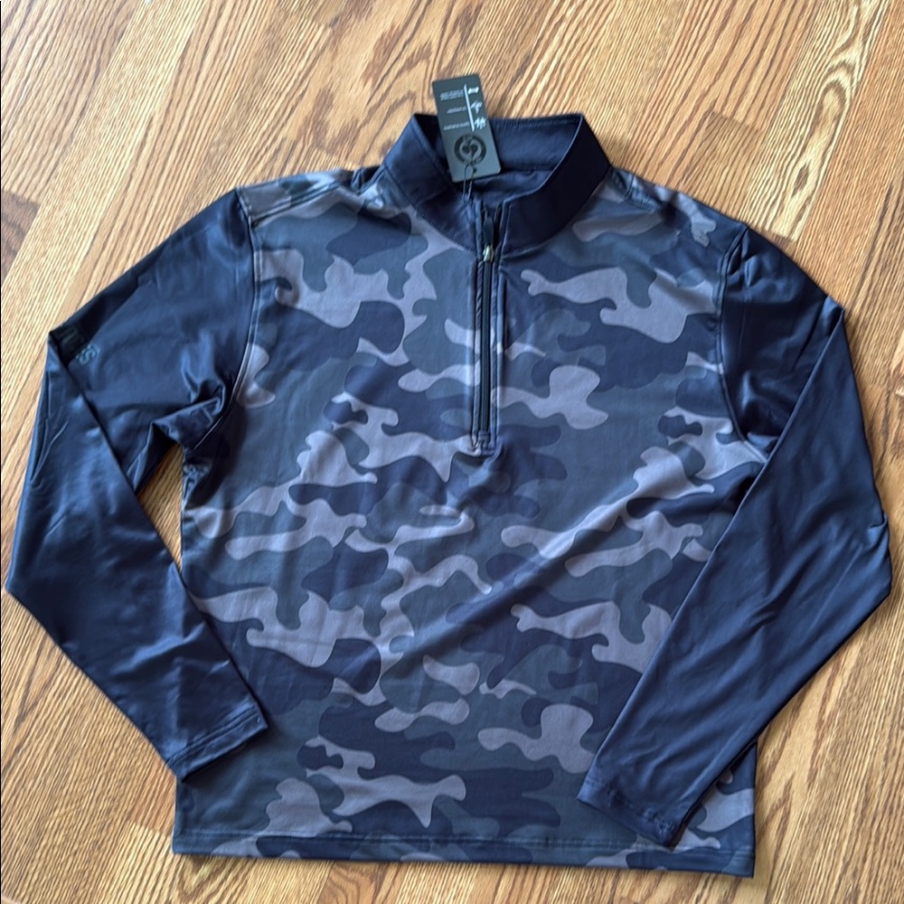 Pins & Aces Medium Black Camo Pullover Lightweight Stretch